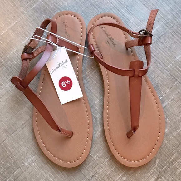 Camel brown leather strap sandal - Picture 1 of 4